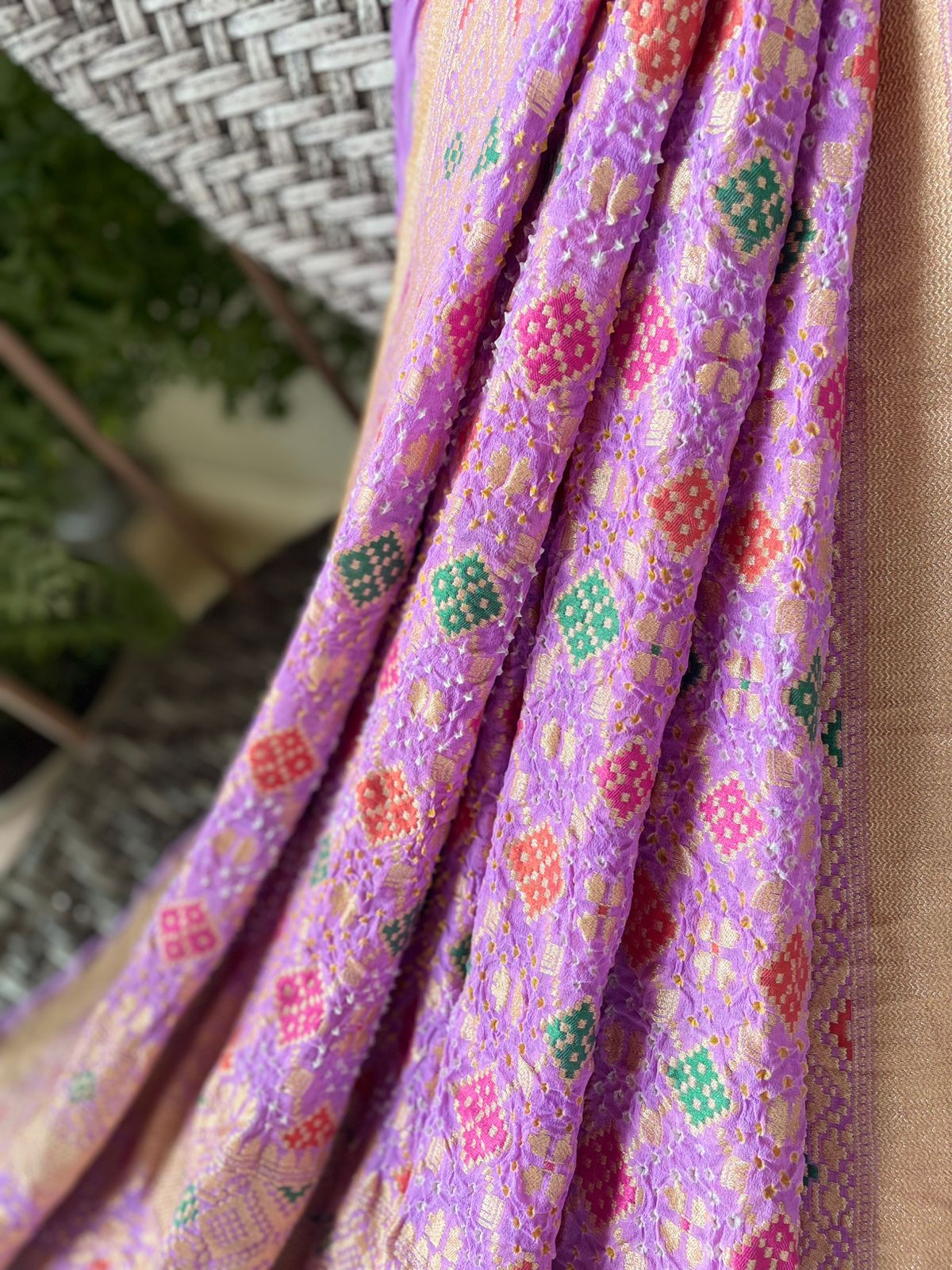 Gulzaar - Opulent Rose Garden Meenakari Dupatta