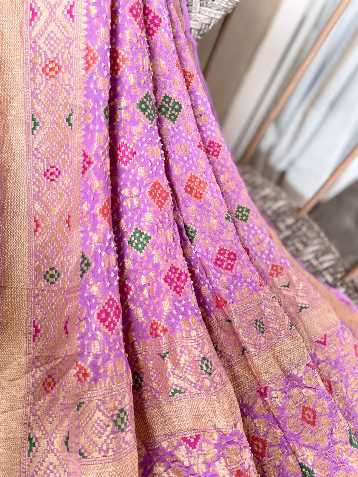 Gulzaar - Opulent Rose Garden Meenakari Dupatta