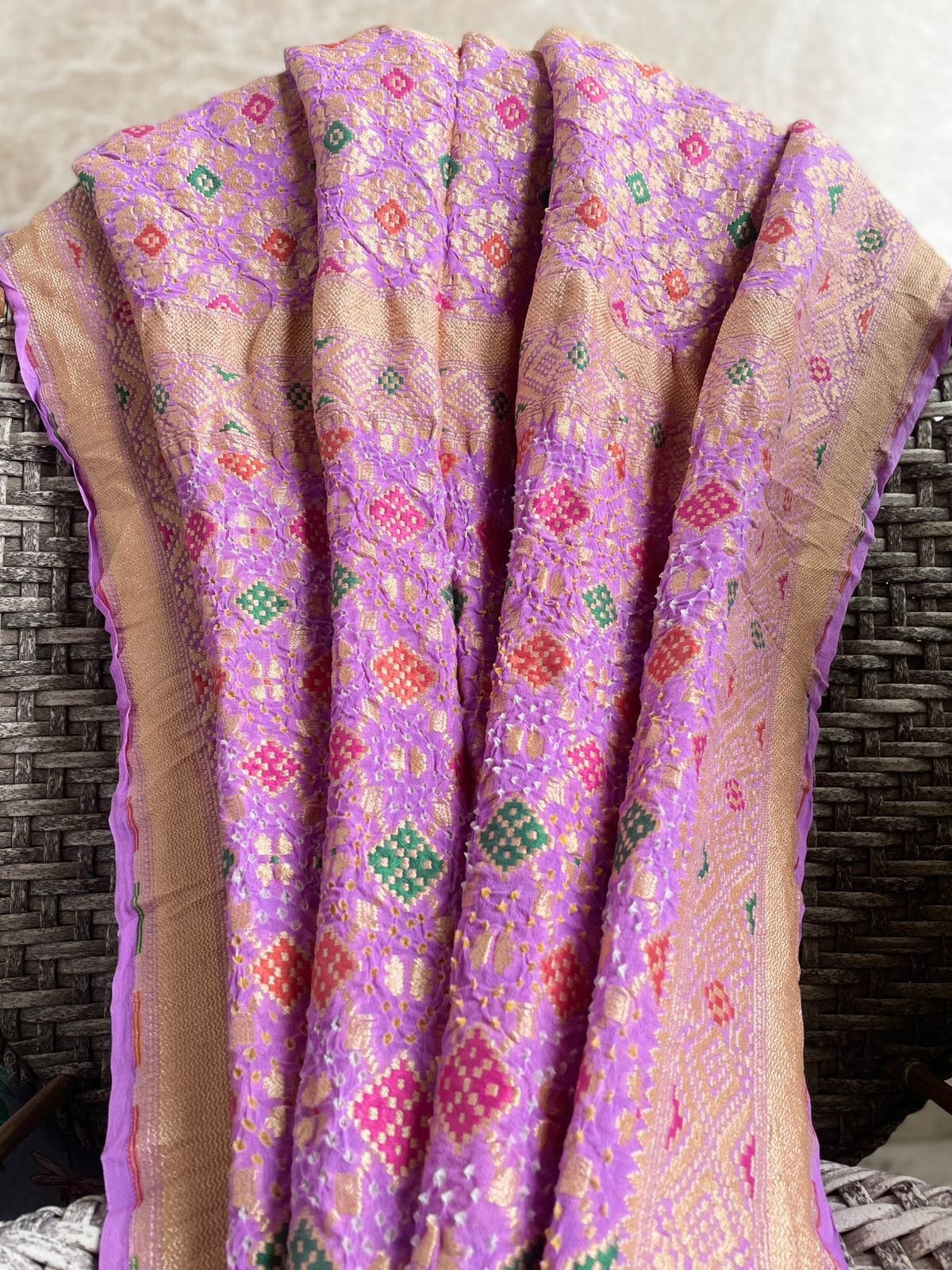 Gulzaar - Opulent Rose Garden Meenakari Dupatta