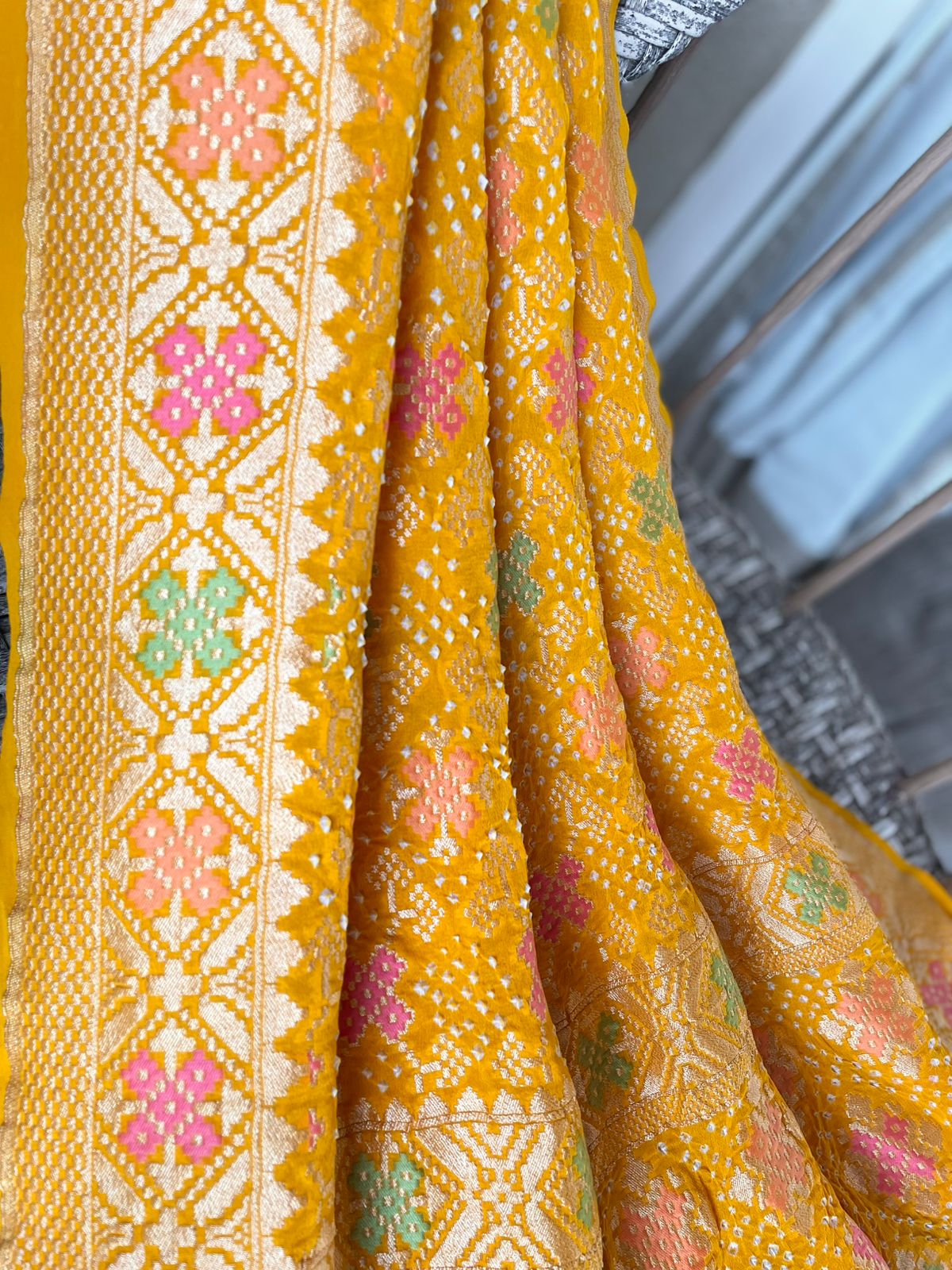 Niharika - Dew drops Meenakari Dupatta