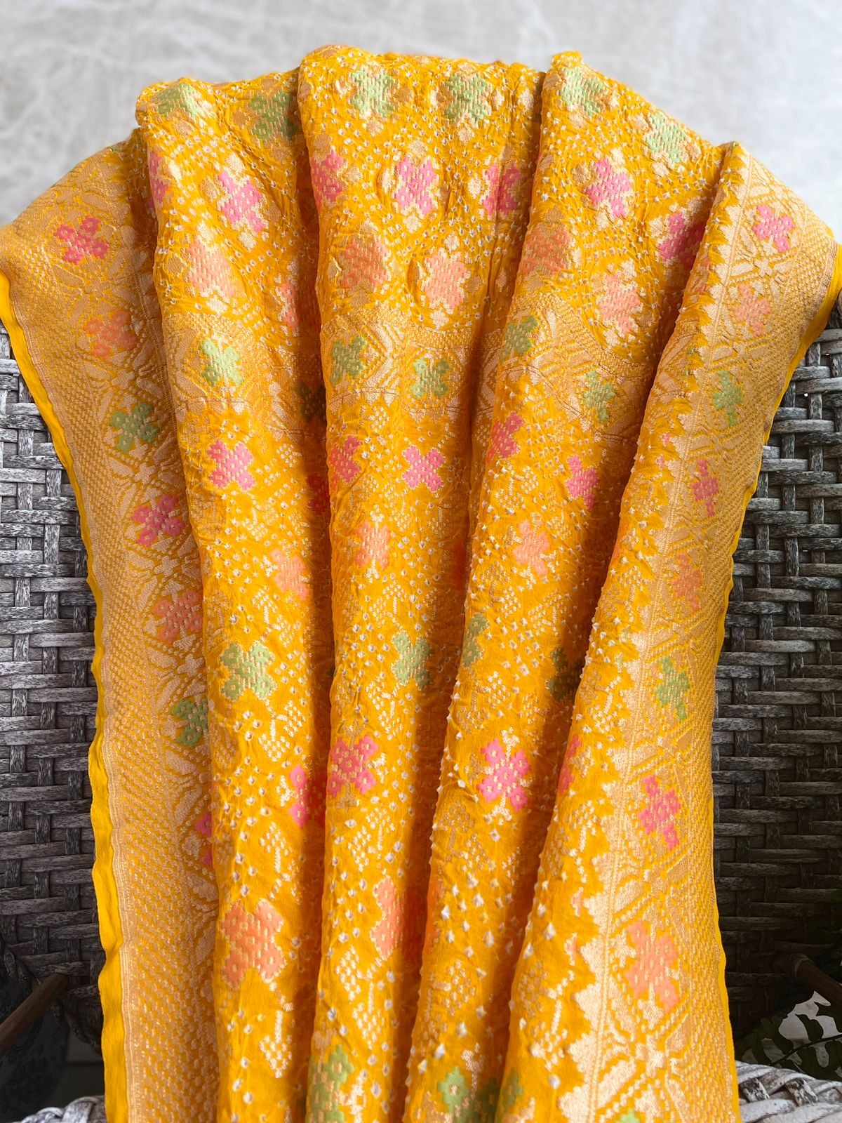 Niharika - Dew drops Meenakari Dupatta