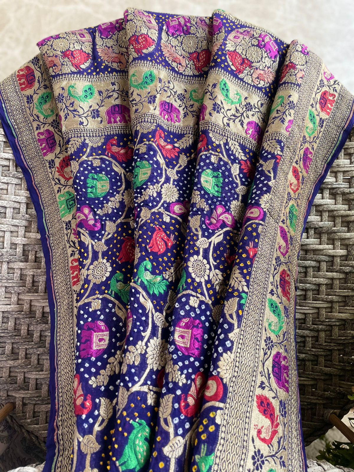 Rajwada - Bespoke Royalty Meenakari Motif Dupatta