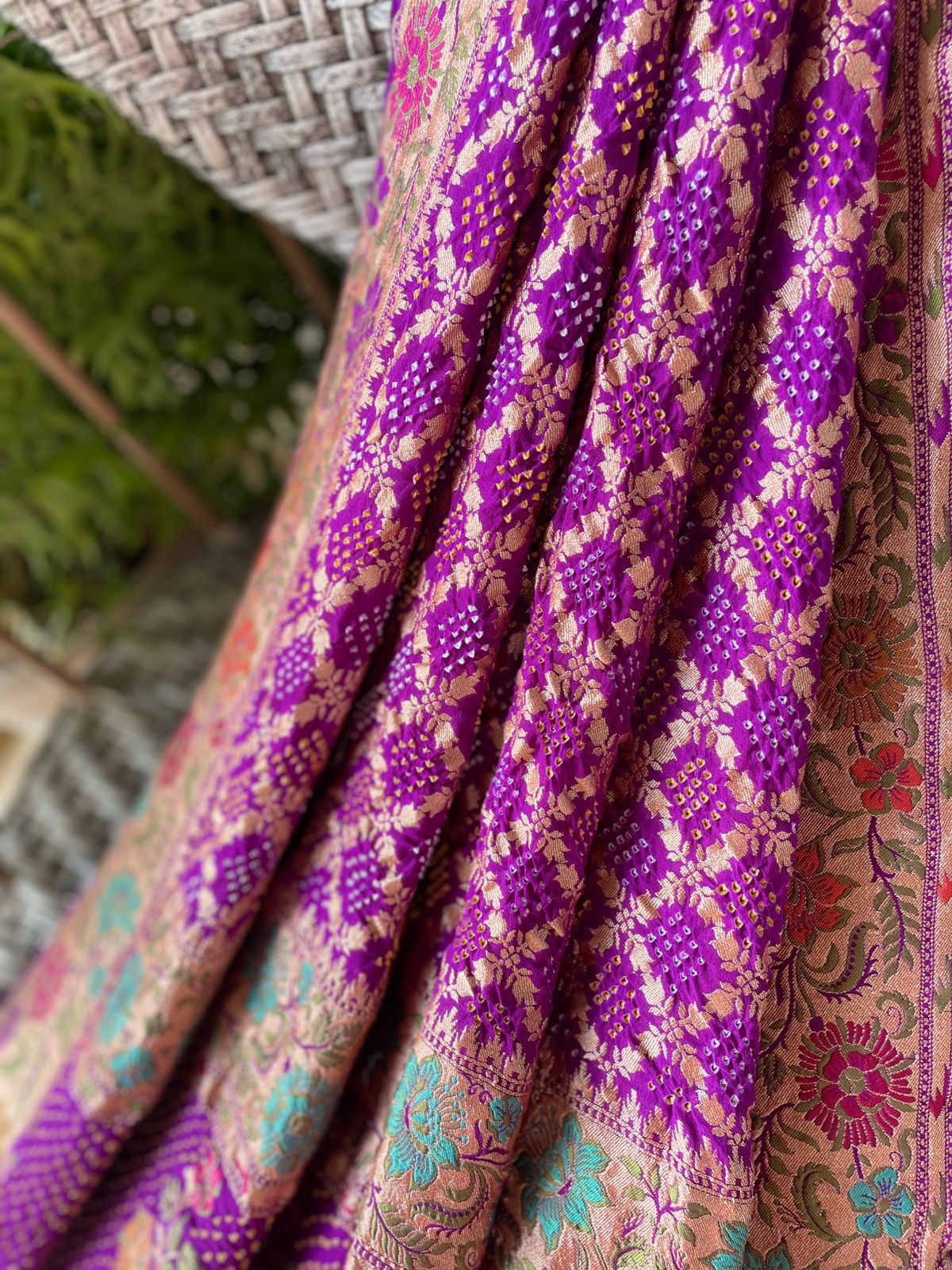 Gautami - One Who Enlightens Meenakari Motif Dupatta