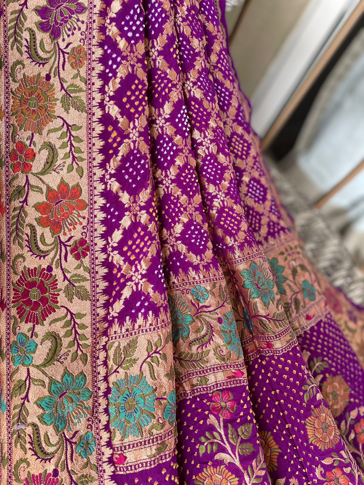 Gautami - One Who Enlightens Meenakari Motif Dupatta