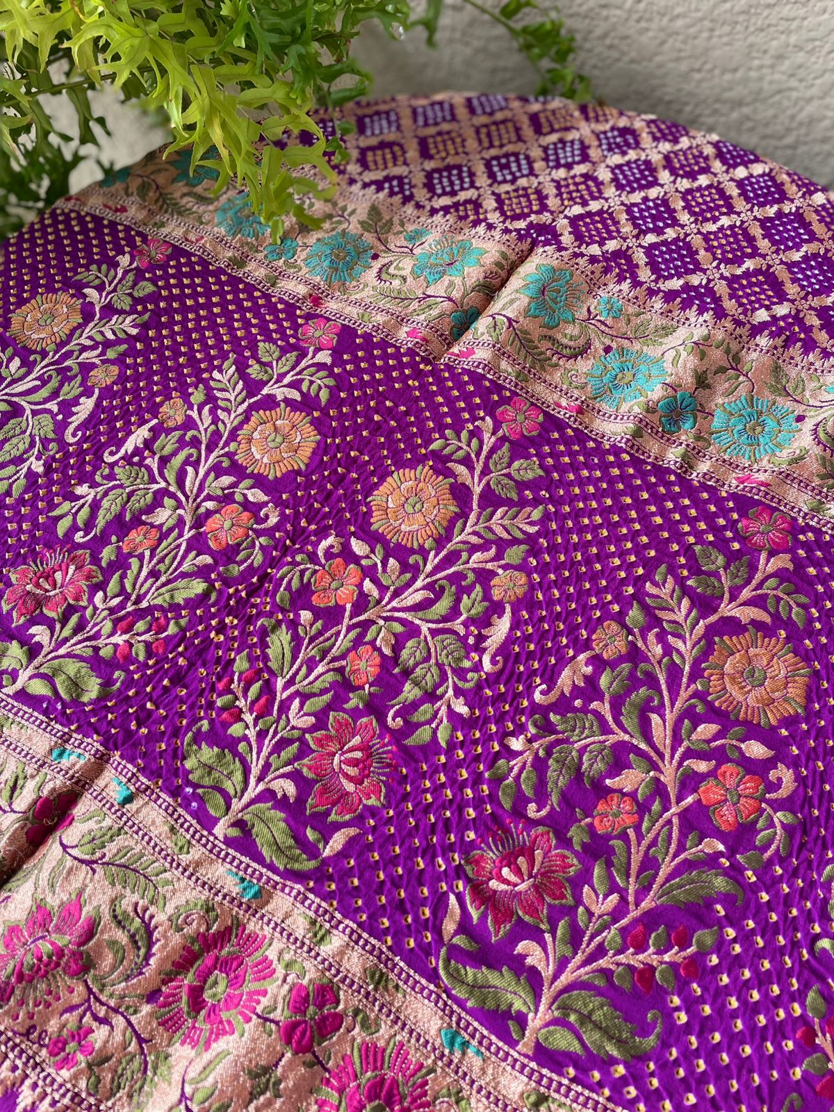 Gautami - One Who Enlightens Meenakari Motif Dupatta