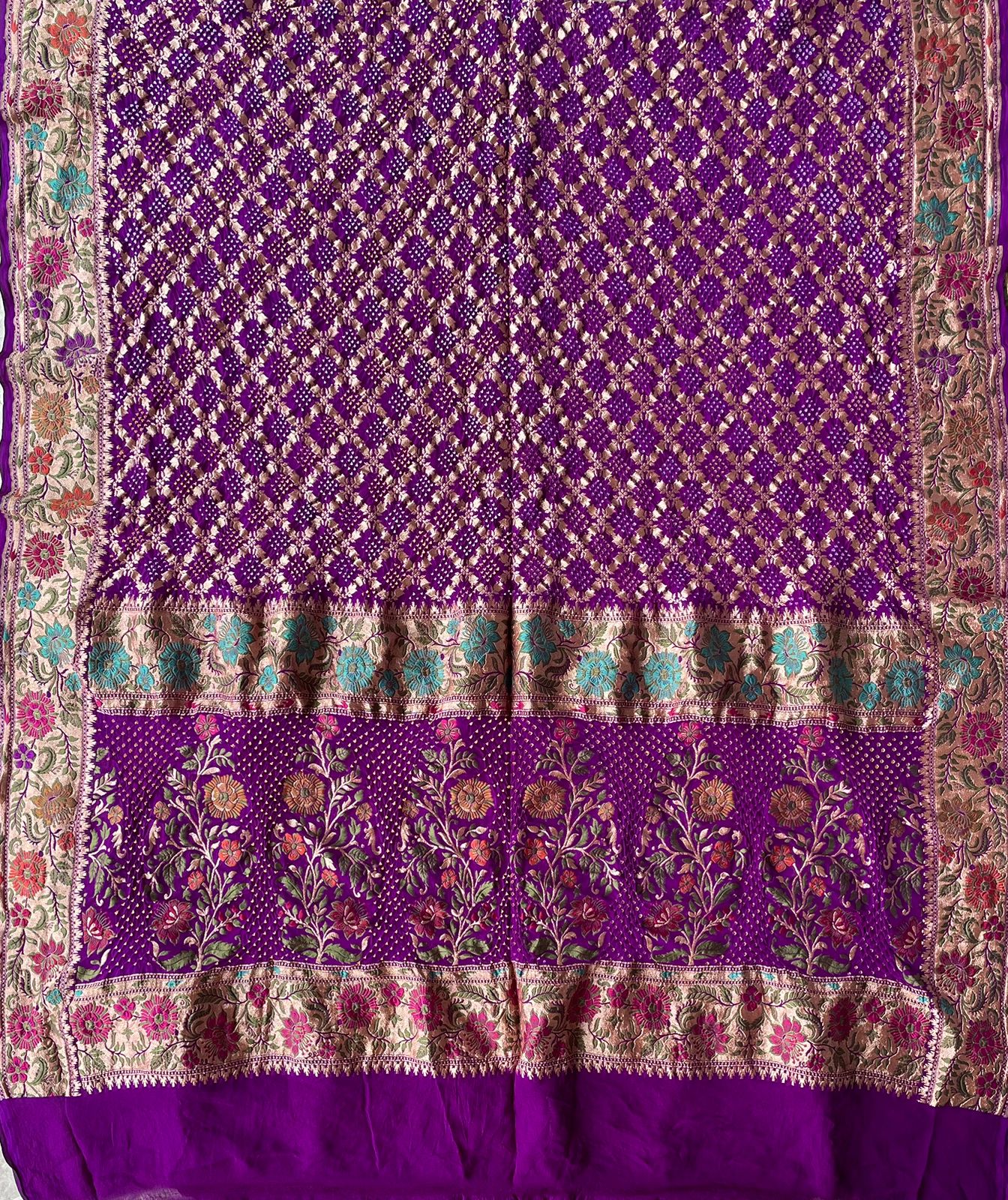 Gautami - One Who Enlightens Meenakari Motif Dupatta