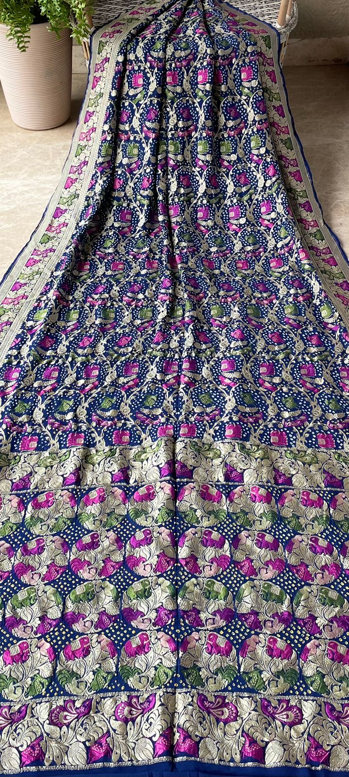 Varsha - Mystical Rain Meenakari Motif Saree