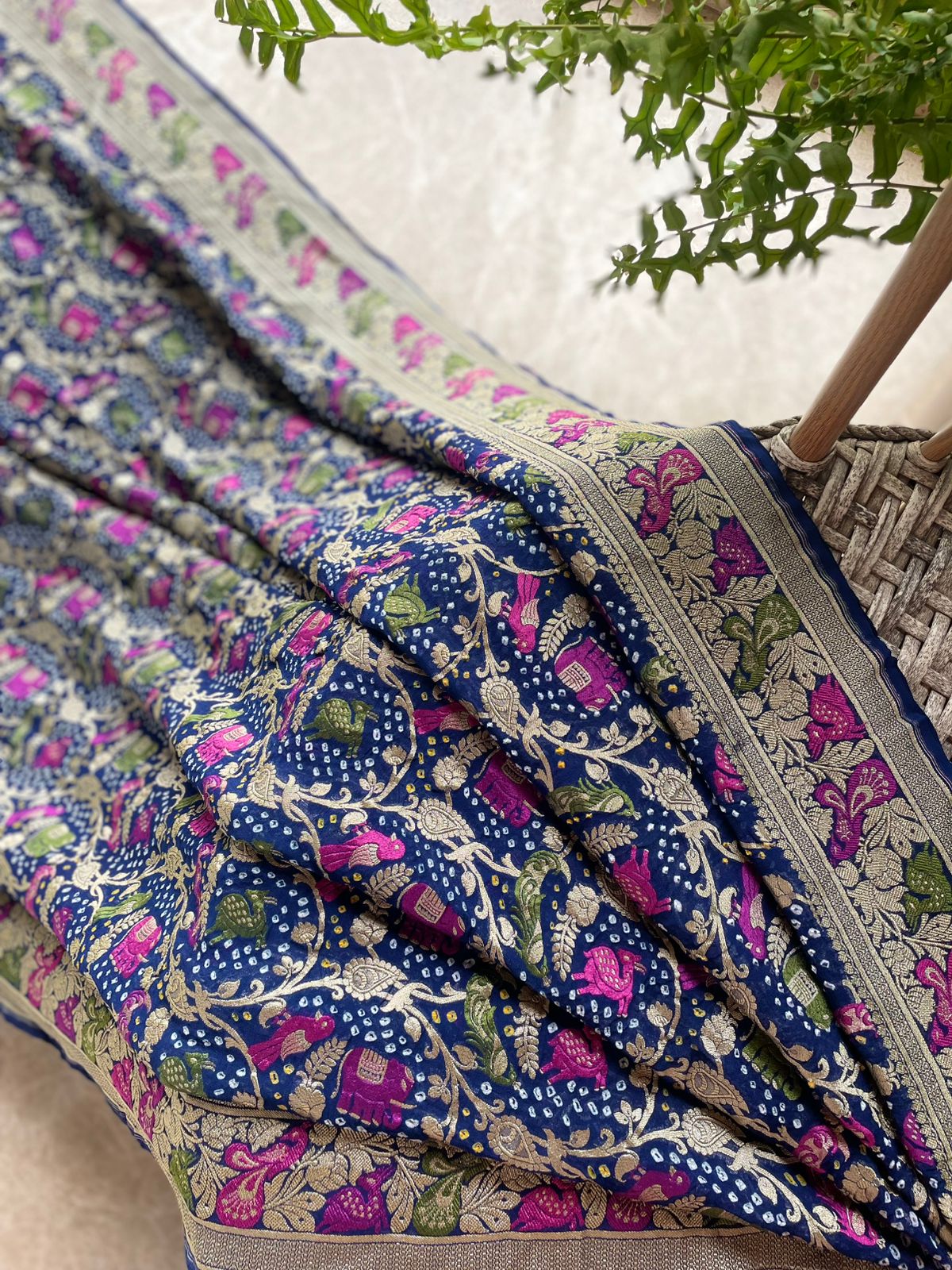 Varsha - Mystical Rain Meenakari Motif Saree
