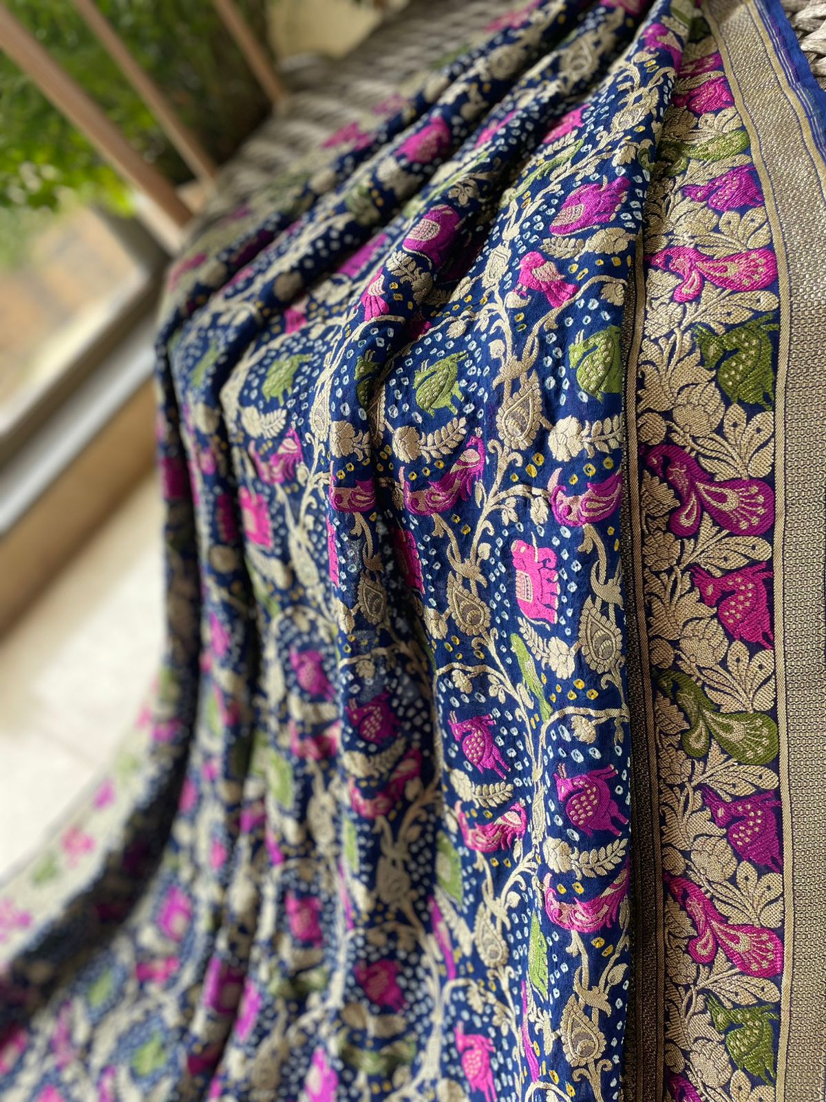 Varsha - Mystical Rain Meenakari Motif Saree