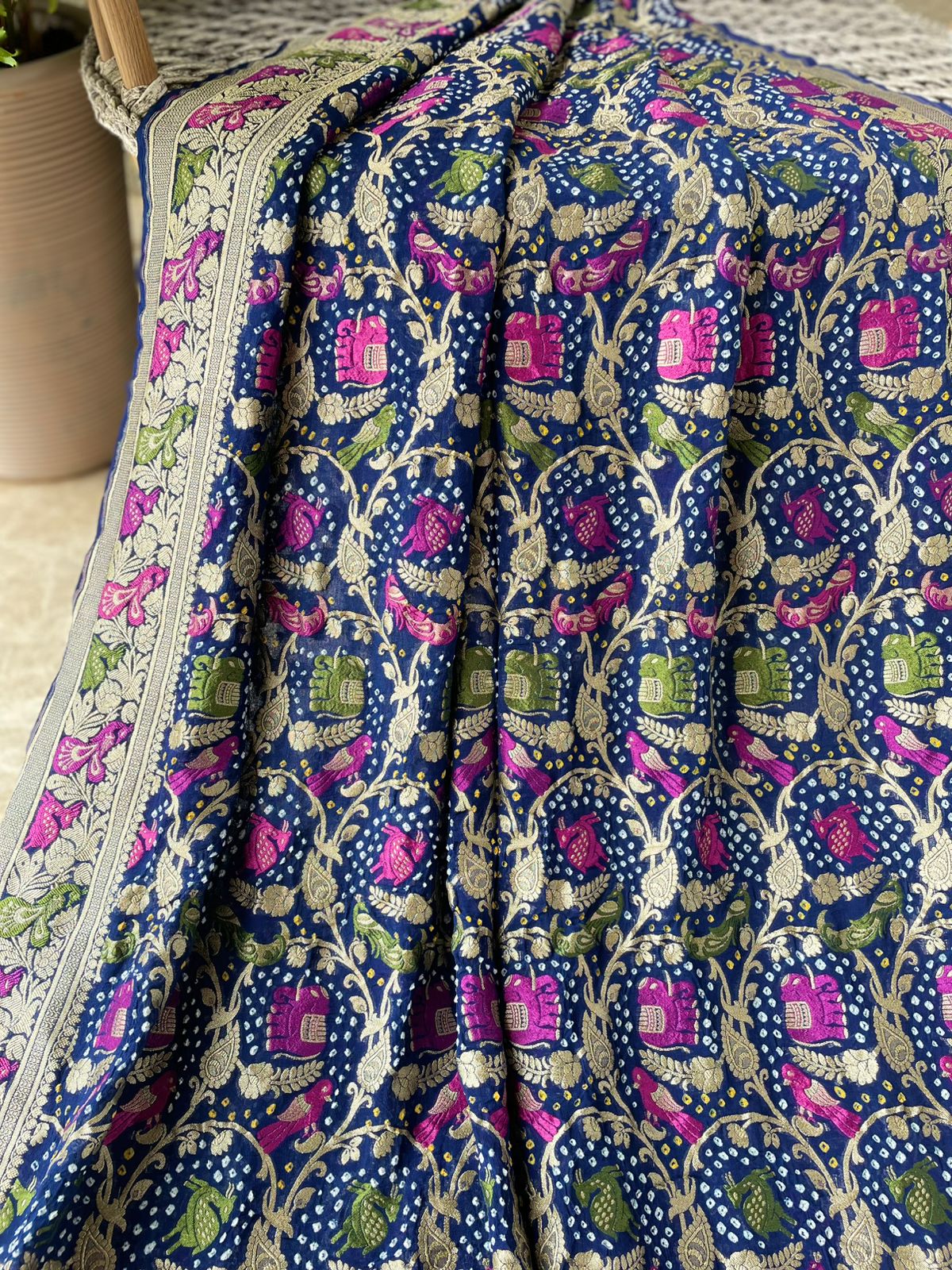 Varsha - Mystical Rain Meenakari Motif Saree