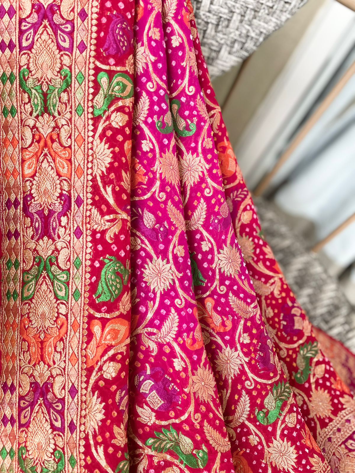 Abisha - God's gift Meenakari Motif Dupatta