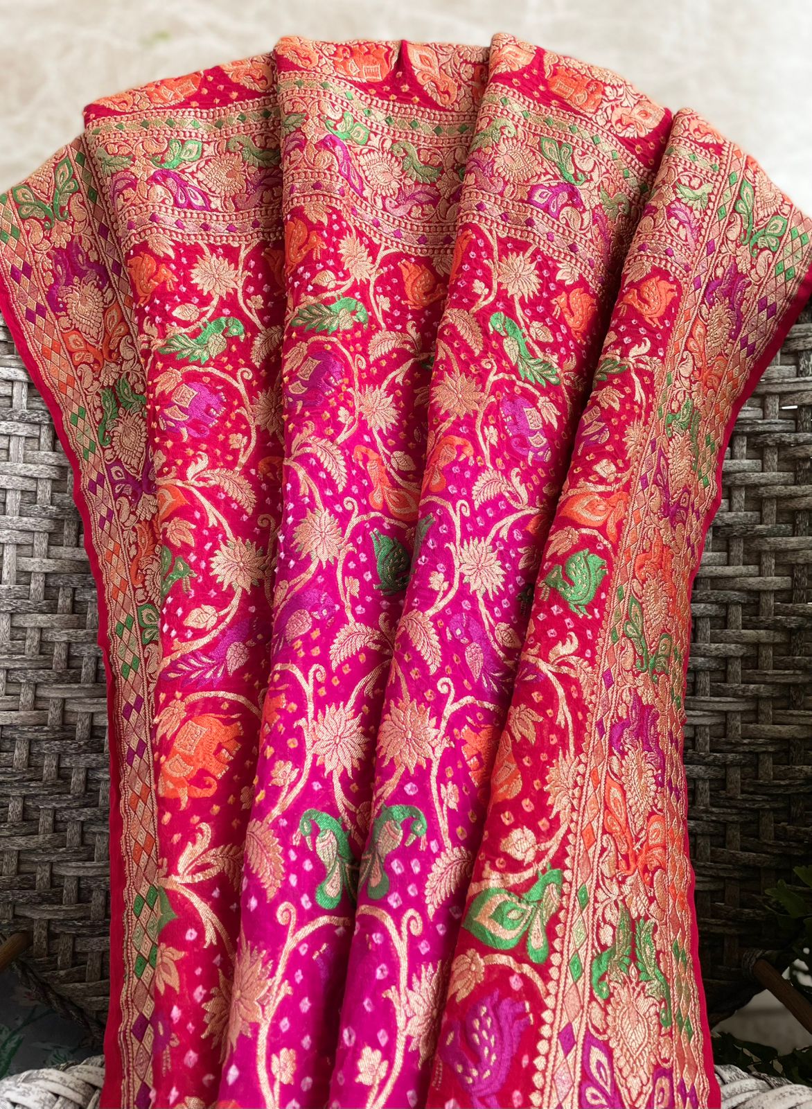 Abisha - God's gift Meenakari Motif Dupatta
