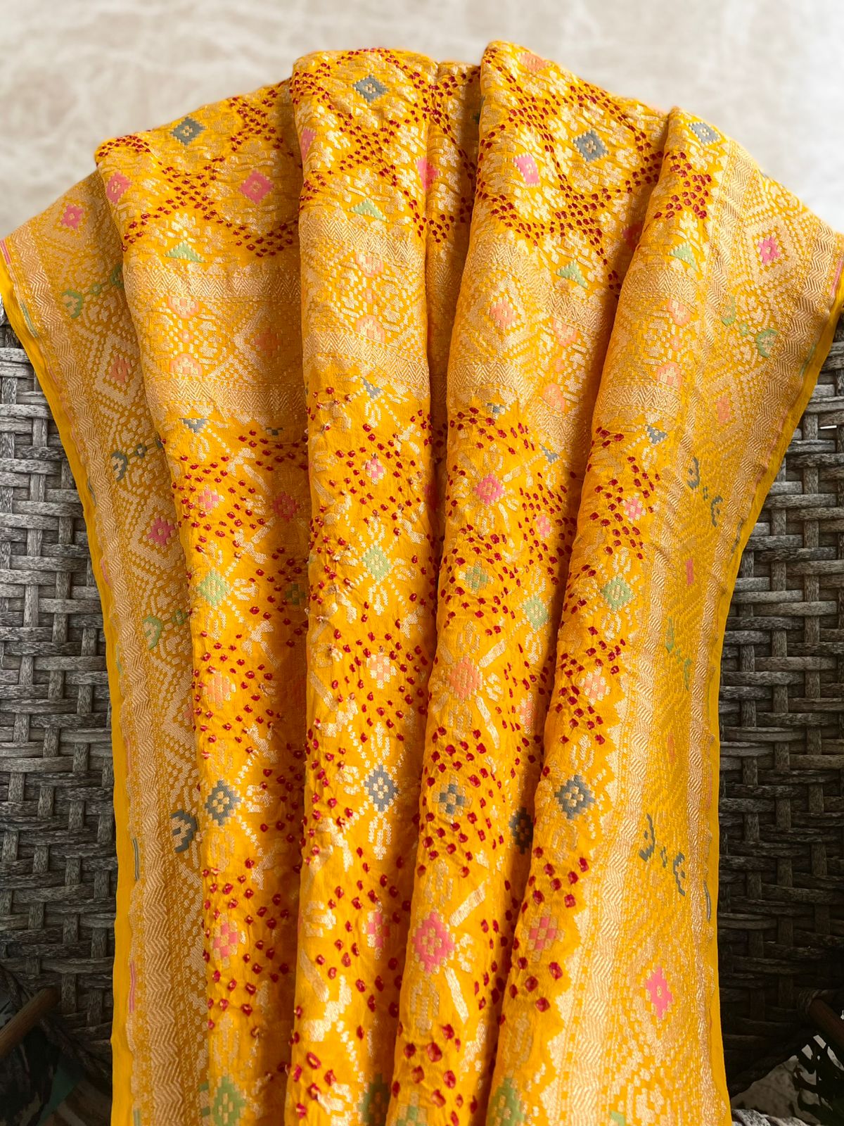 Nalini - Mother Of The Vedas Meenakari Dupatta