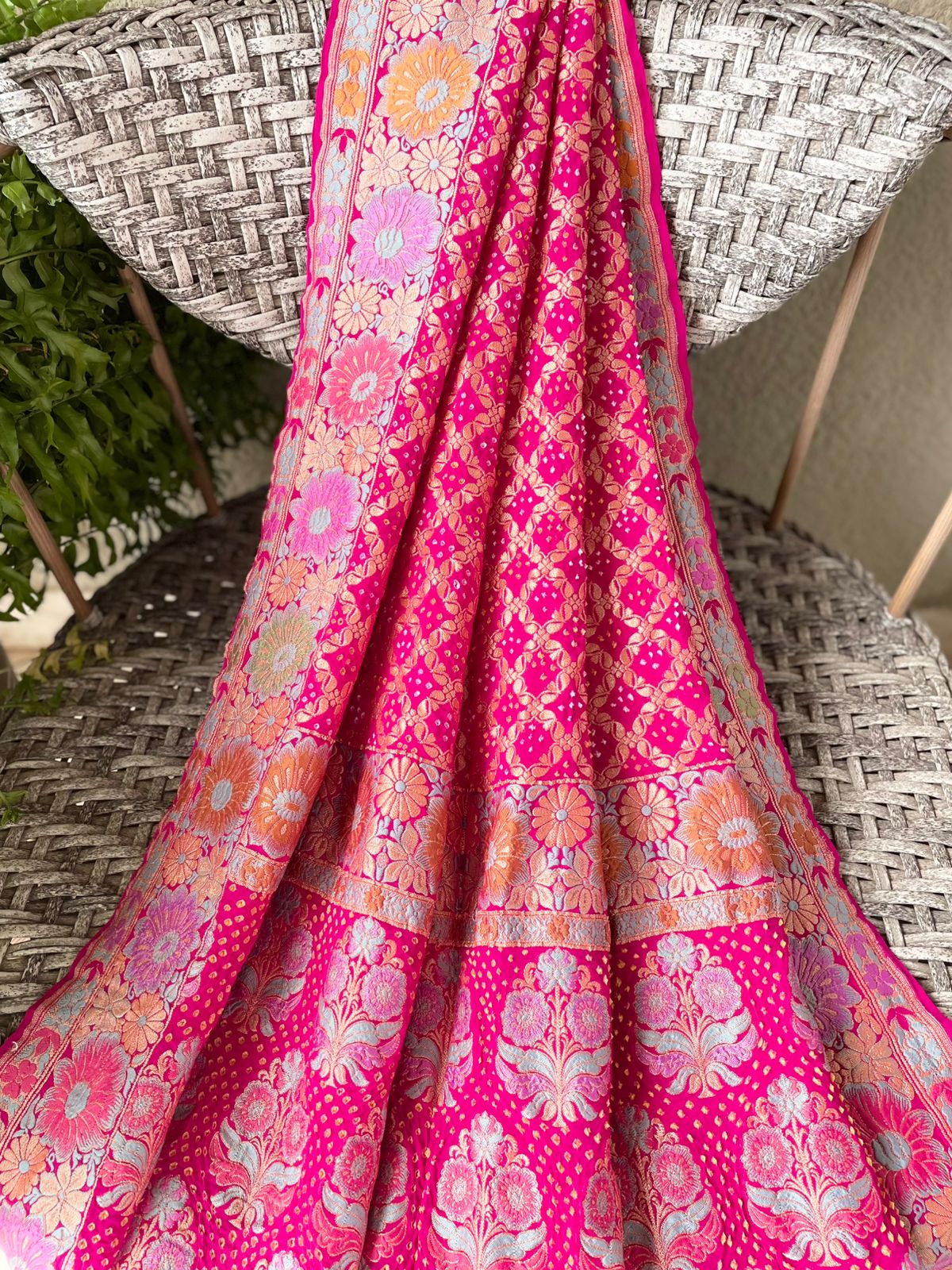 Maitri - The Source Of Serenity Meenakari Motif Dupatta