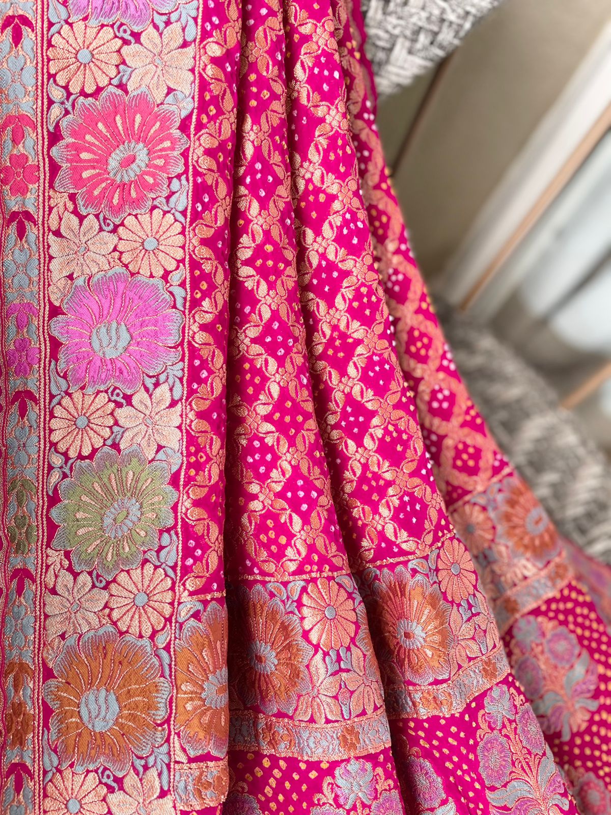 Maitri - The Source Of Serenity Meenakari Motif Dupatta