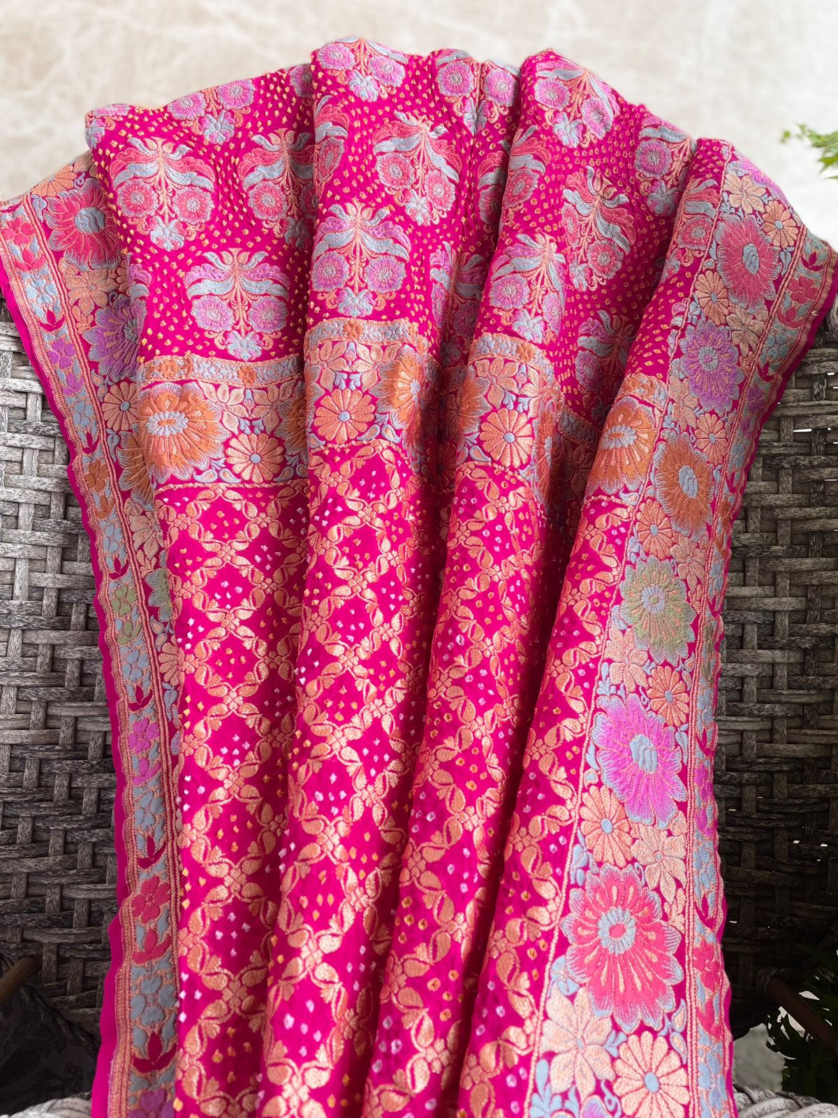 Maitri - The Source Of Serenity Meenakari Motif Dupatta