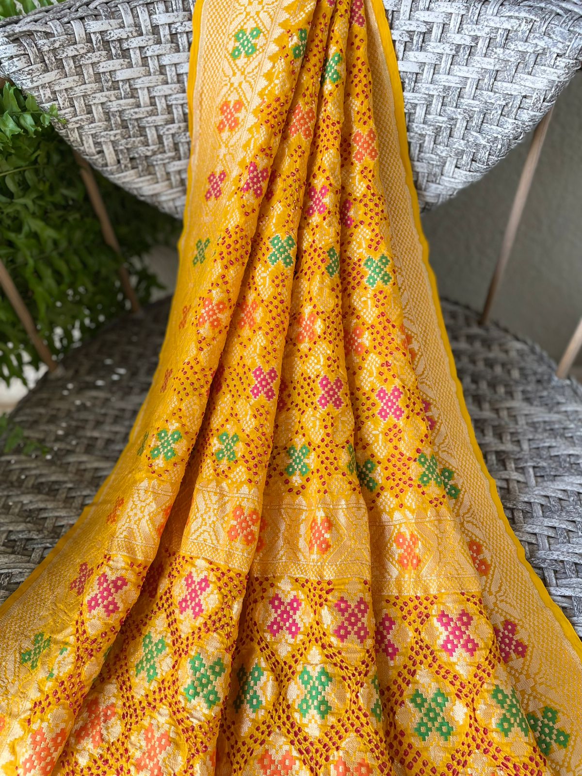 Baani - Goddess Saraswati Meenakari Dupatta
