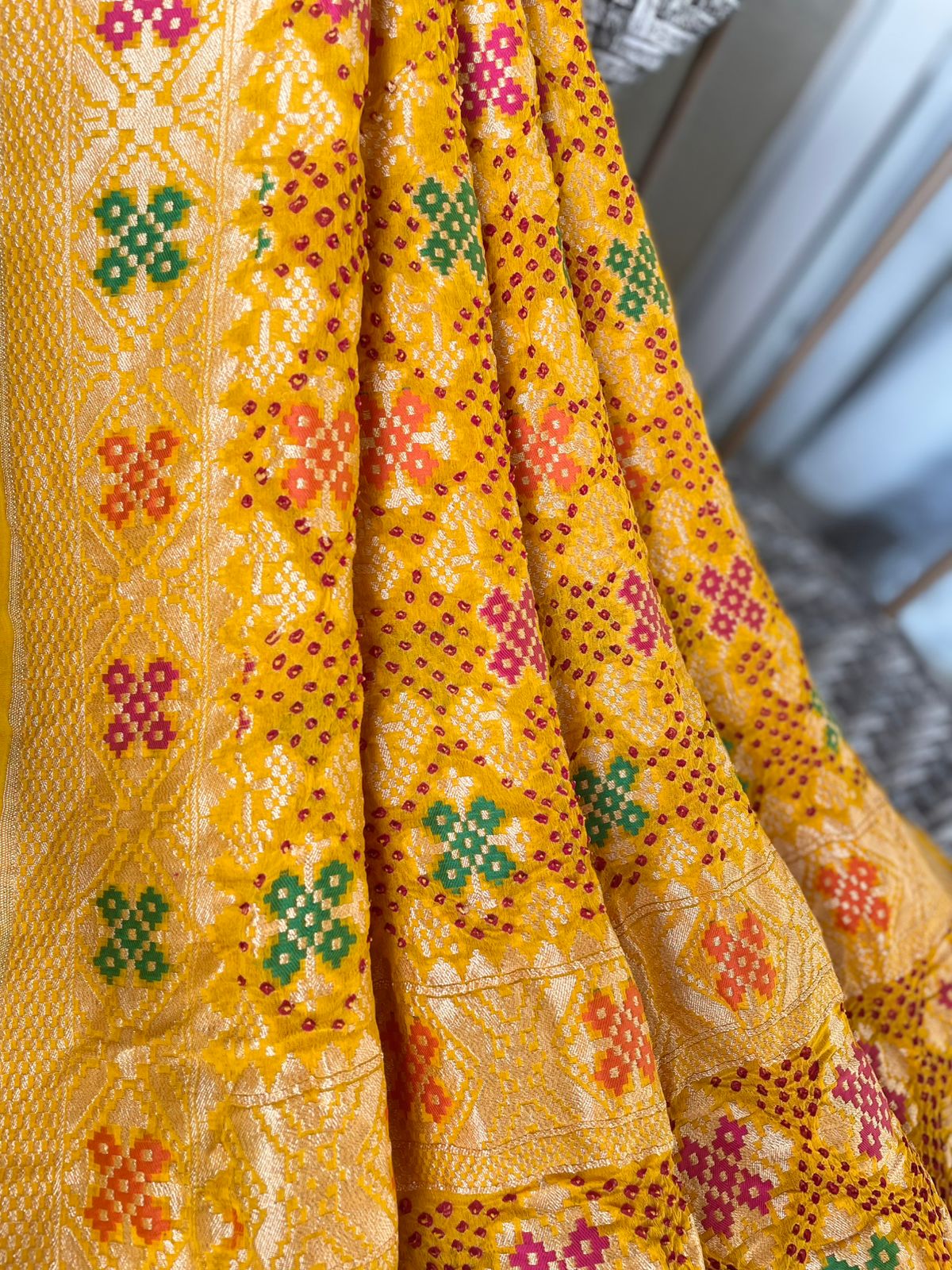 Baani - Goddess Saraswati Meenakari Dupatta