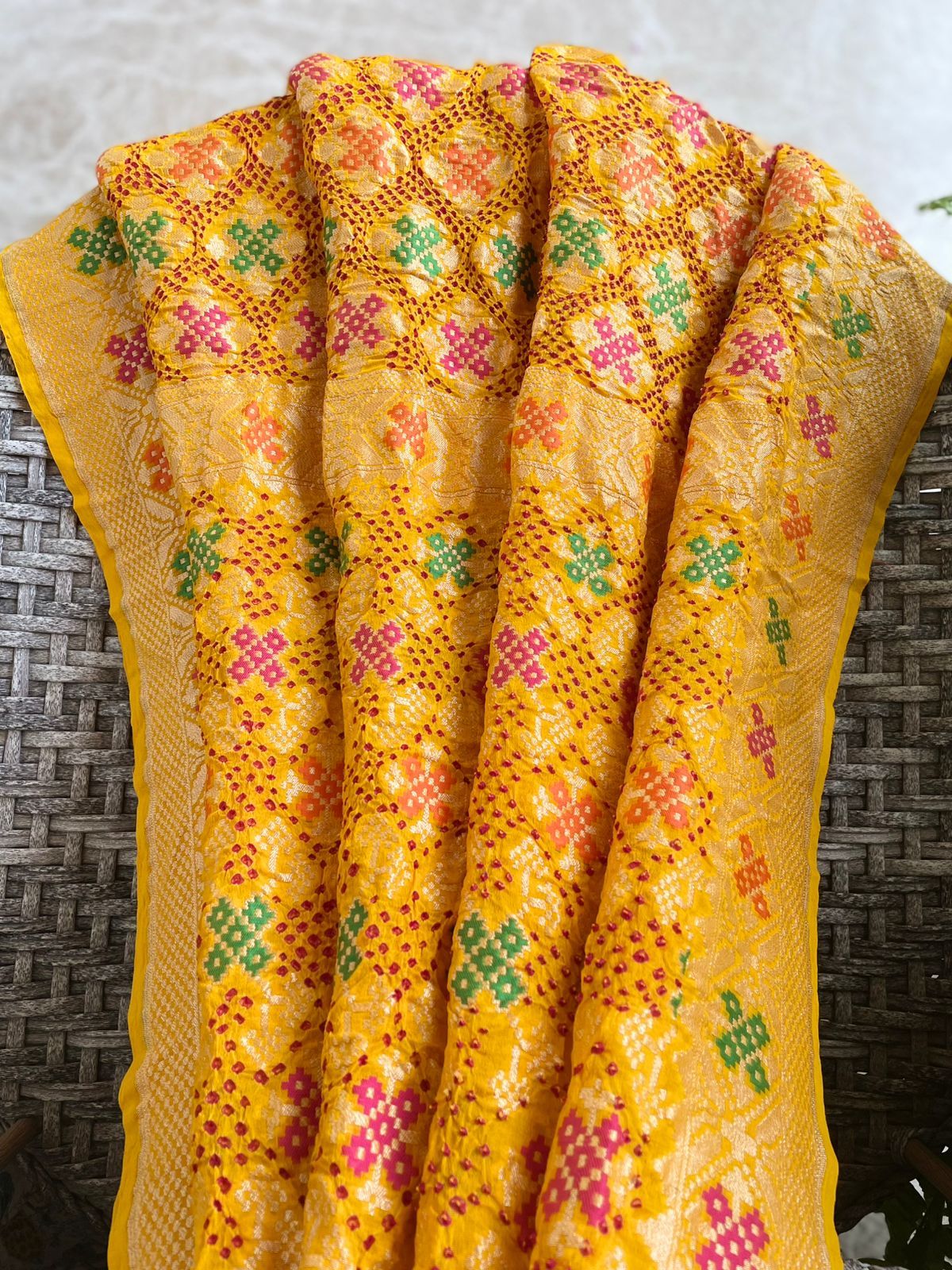 Baani - Goddess Saraswati Meenakari Dupatta