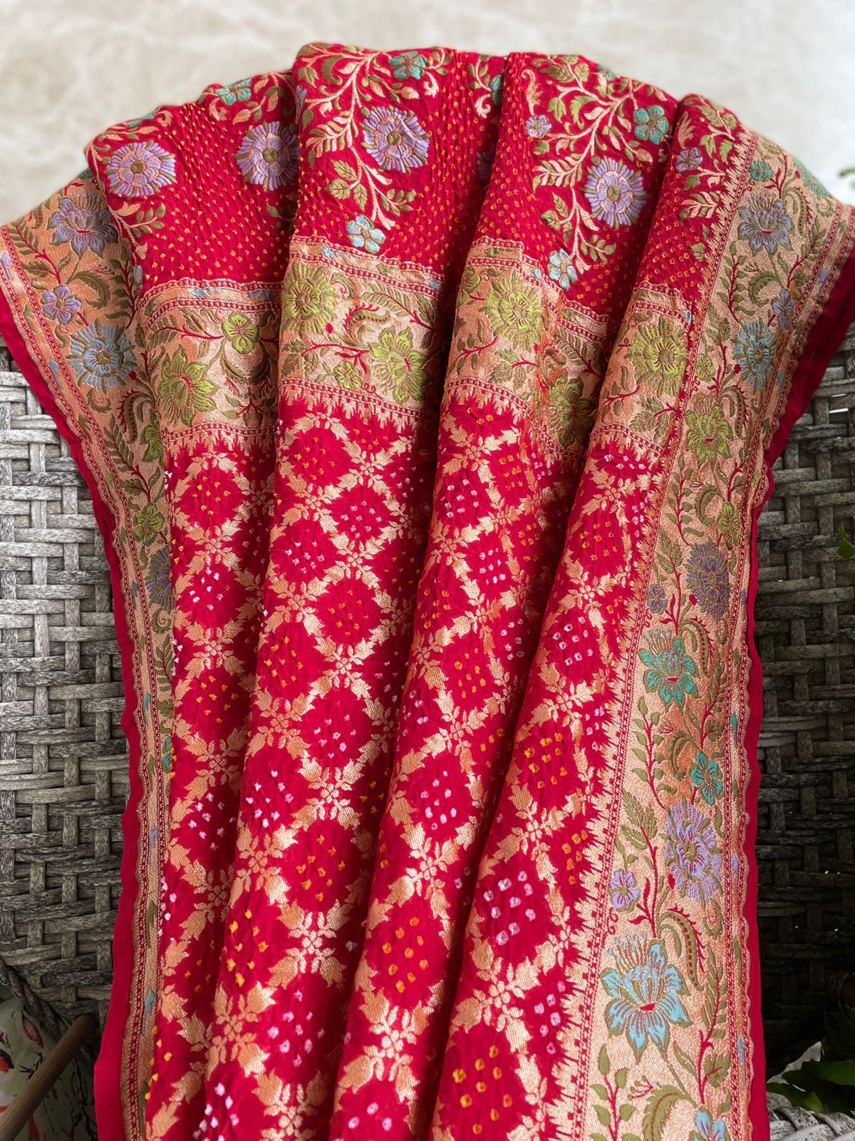 Adrika - Celestial Meenakari Motif Dupatta
