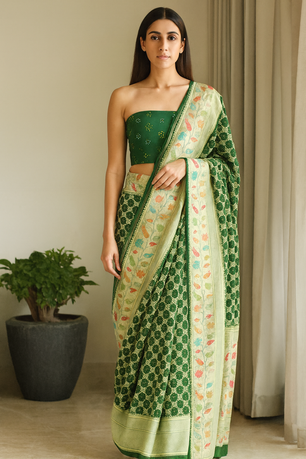 Falak - Sky Full of Stars Meenakari Motif Saree