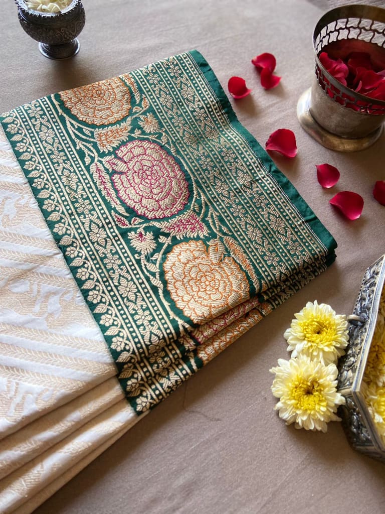 Kusum - Fragrant Flower Banarasi Silk Saree Saree