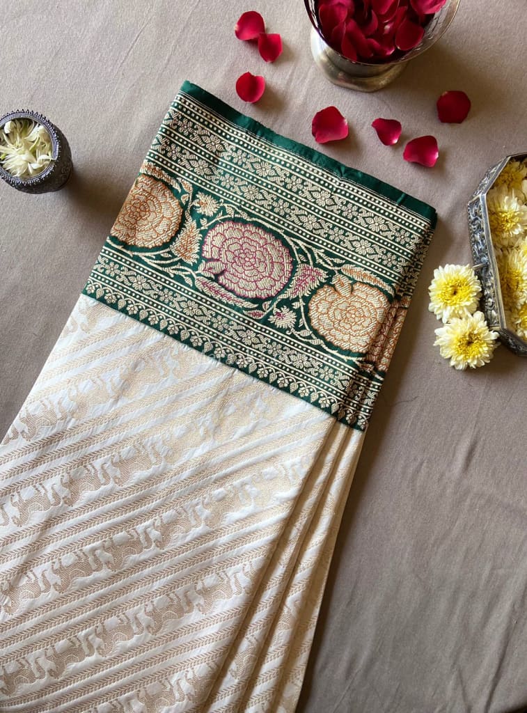 Kusum - Fragrant Flower Banarasi Silk Saree Saree