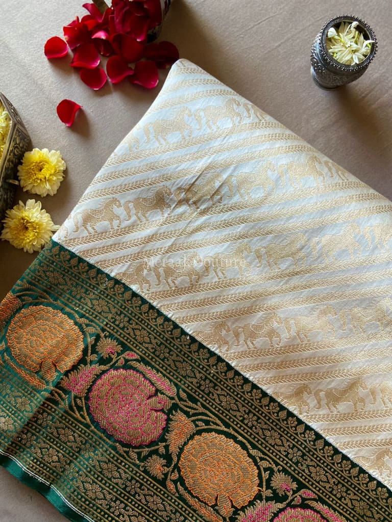 Kusum - Fragrant Flower Banarasi Silk Saree Saree