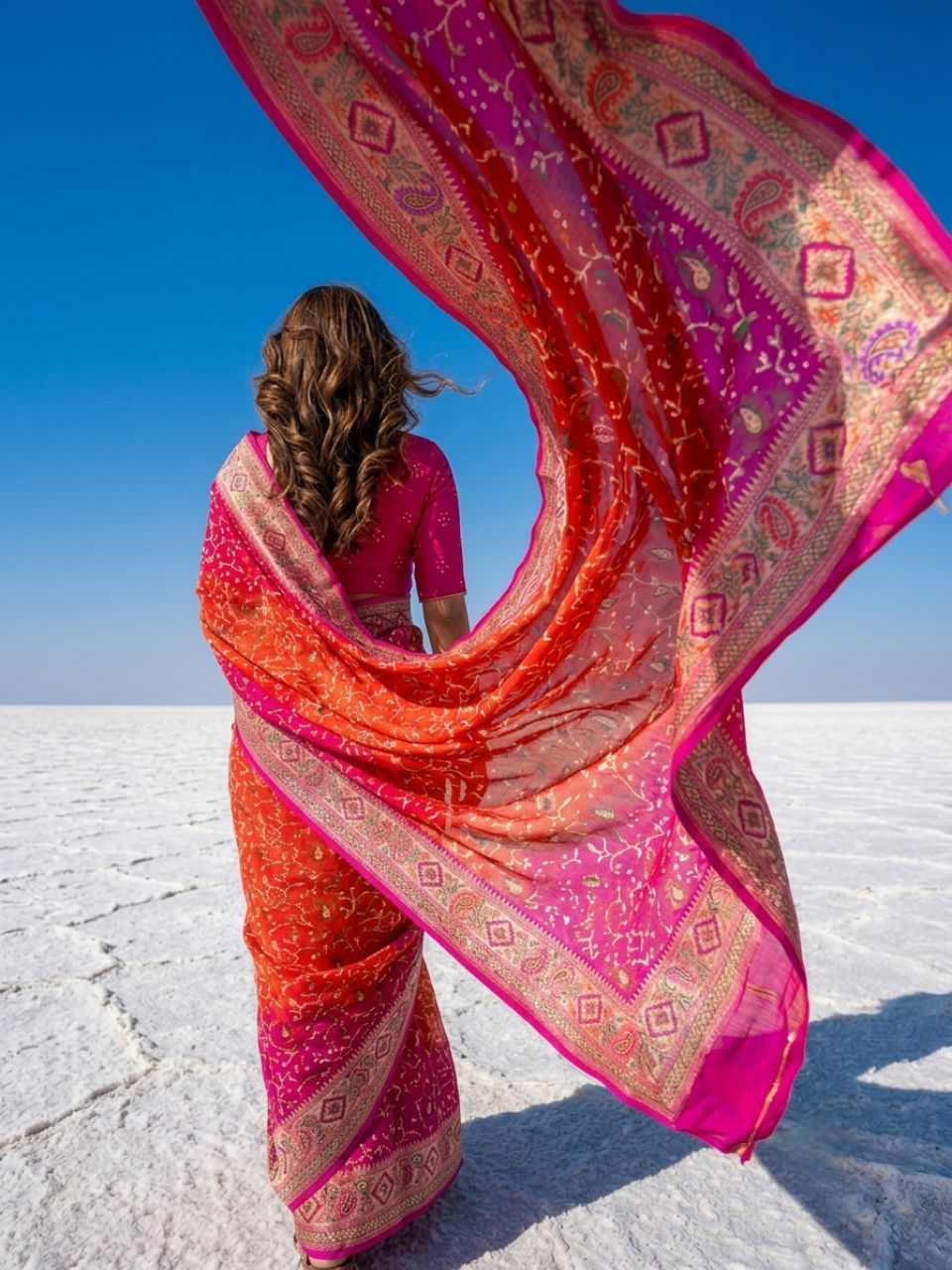 Luxury Tilfi Meenakari Bandhani Sarees