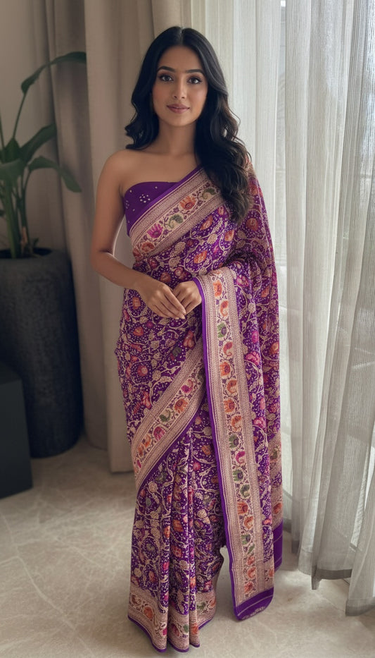 Asmita - Glories/Identity Meenakari Motif Saree