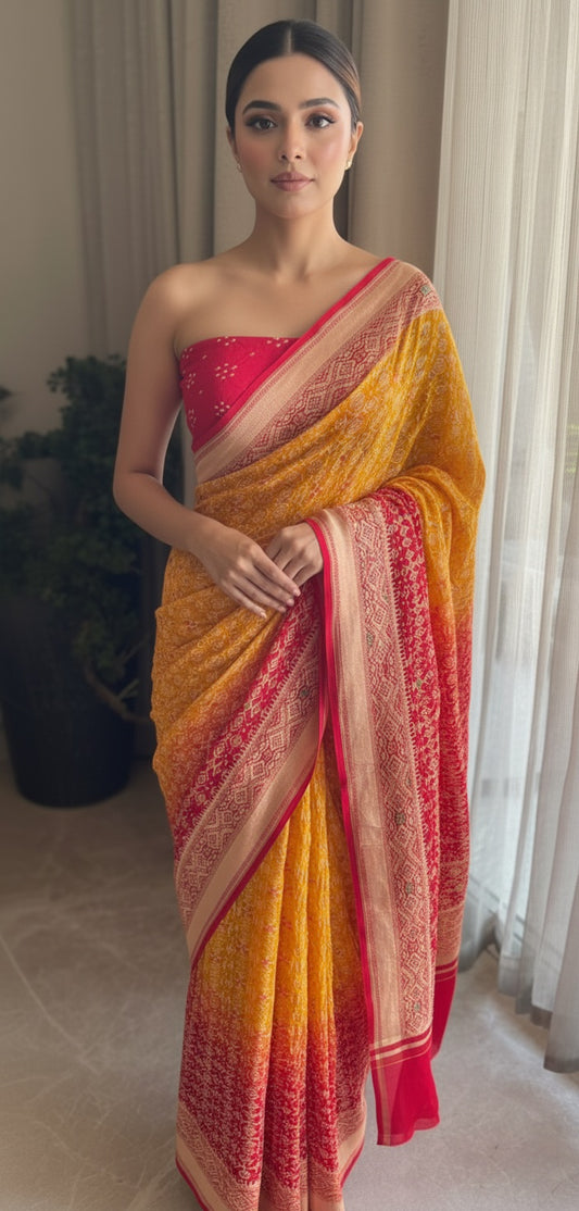 Anusha - Beautiful morning Meenakari Saree