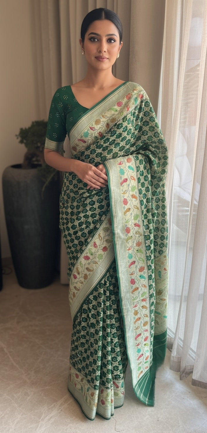 Falak - Sky Full of Stars Meenakari Motif Saree