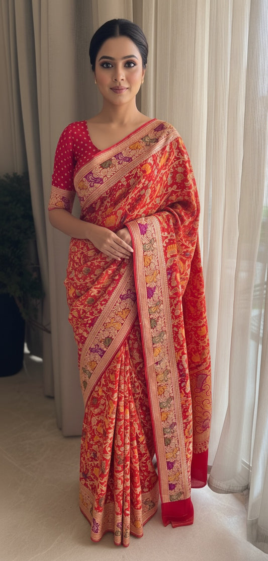 Taara - Twinkling Star Meenakari Motif Saree