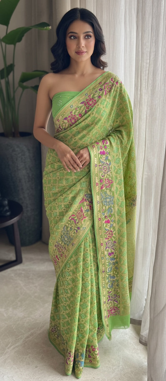 Krisha - The Divine Soul Meenakari Motif Saree