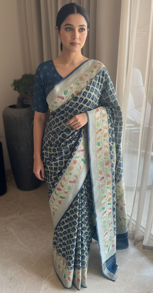 Mehr - Graceful Blessings Meenakari Motif Saree