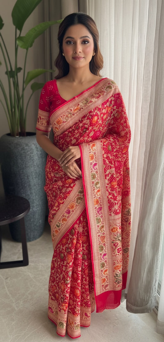 Rohini - A Rising Star Meenakari Motif Saree