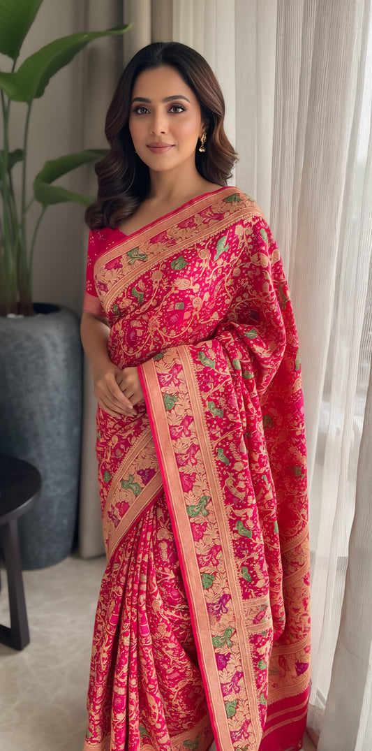 Yashika - Glory Meenakari Motif Saree
