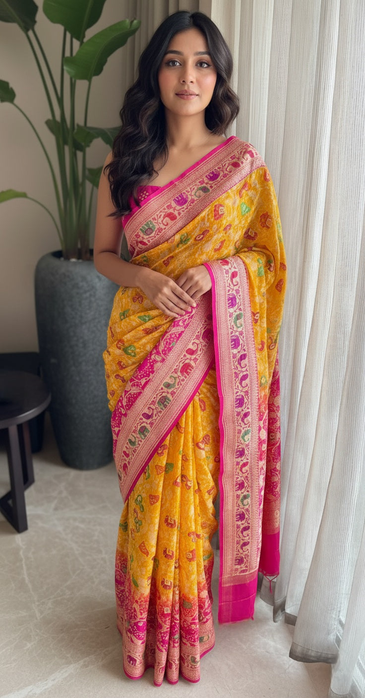 Lata - A Vine Meenakari Motif Saree