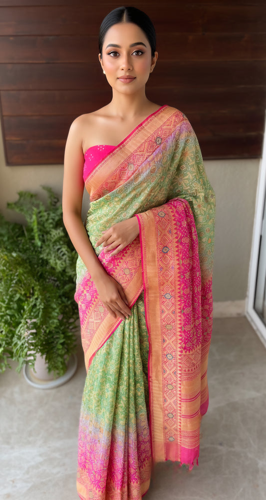 Nirjara - A Warrior Meenakari Saree
