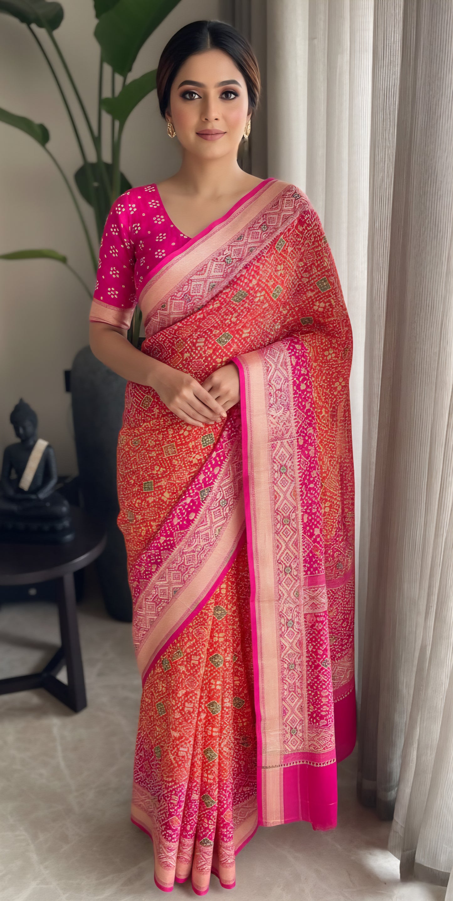 Avika - Bright as Sun Meenakari Saree