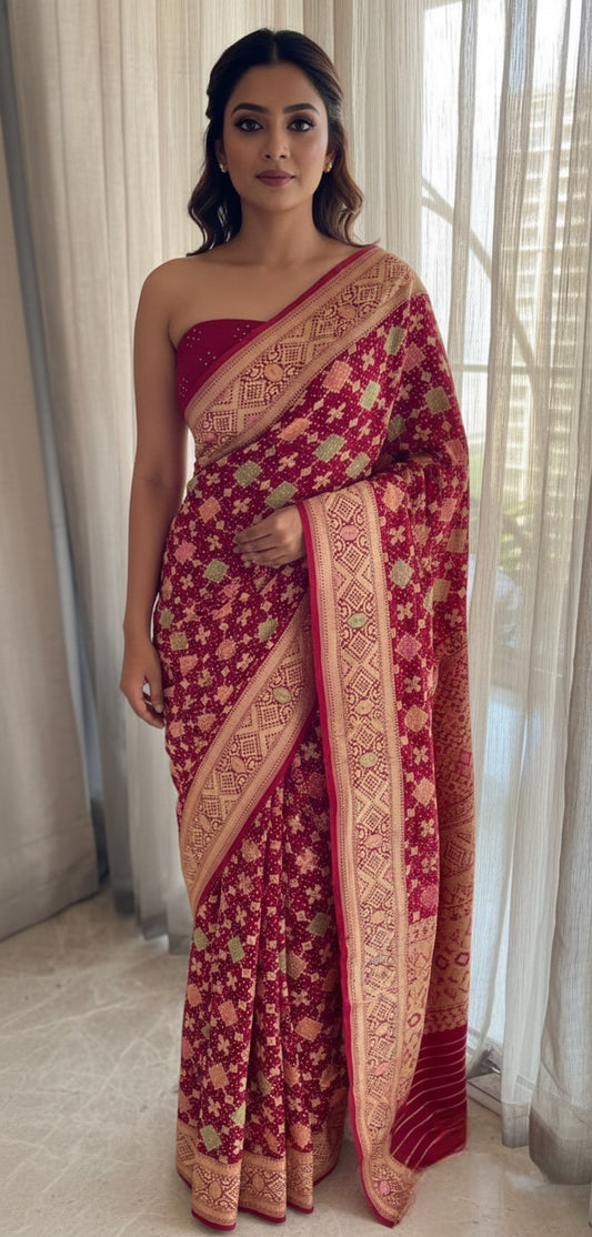 Raina - Beautiful Night Meenakari Saree