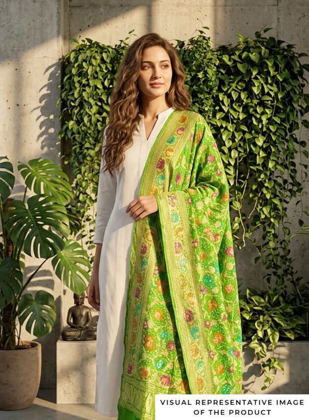 Megha - Light Green Meenakari Tilfi Dupatta