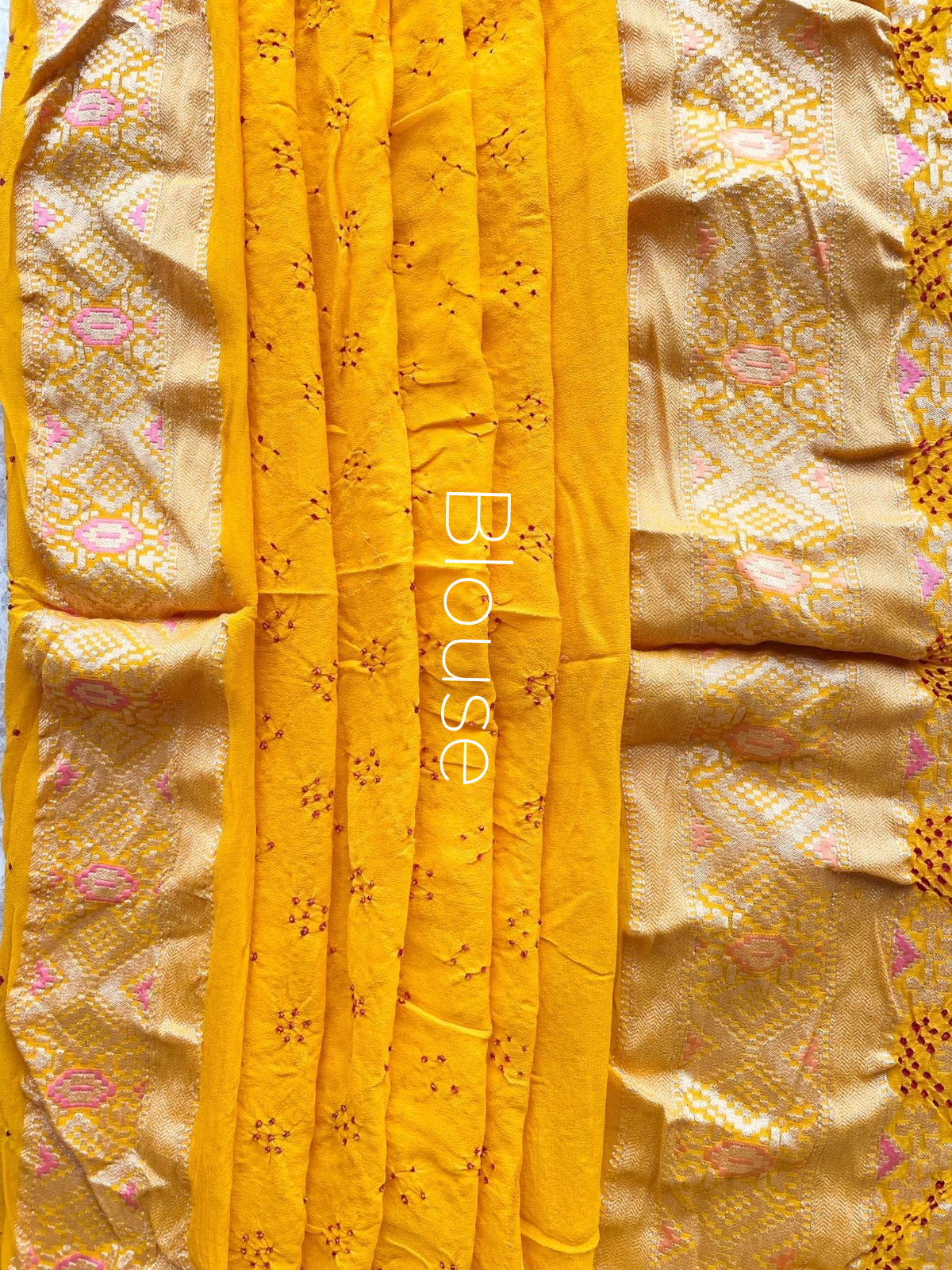 Paheli - Yellow Meenakari Bandhani Saree