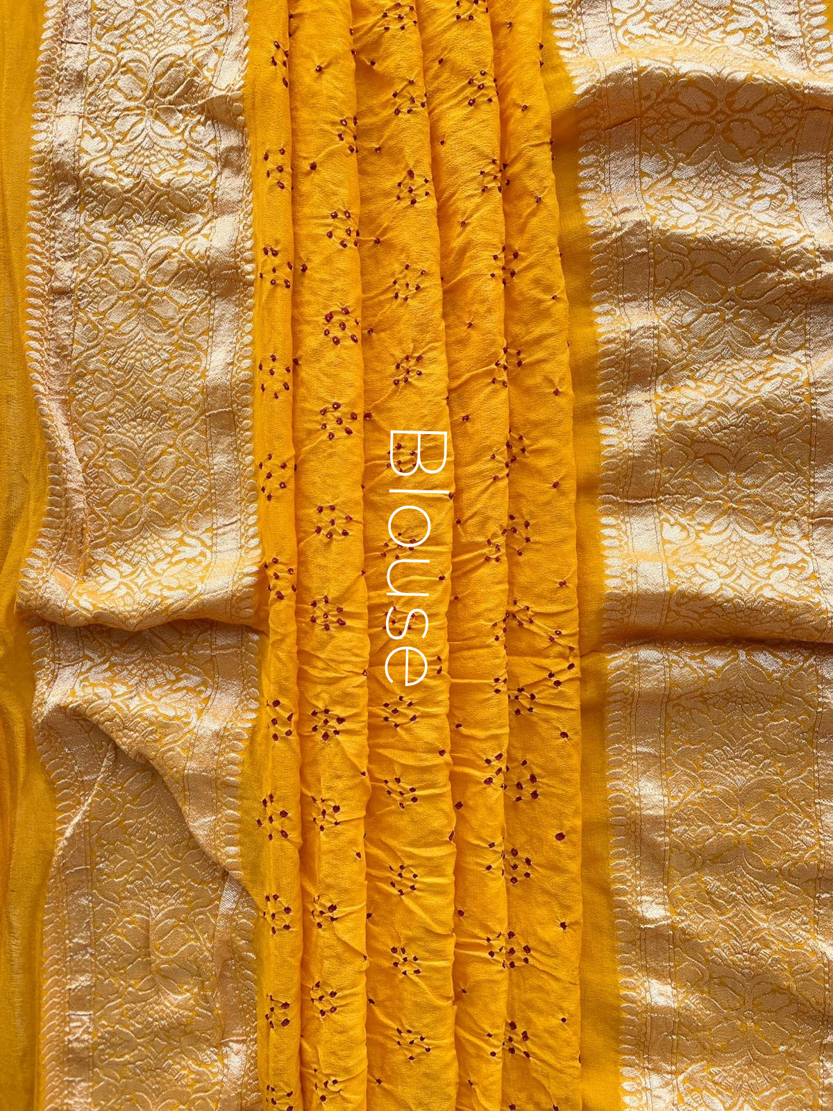 Anvisha - Yellow Bandhani Banarasi Saree