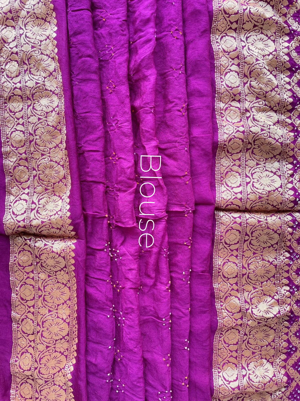 Mugdha - Magenta Bandhani Banarasi Saree