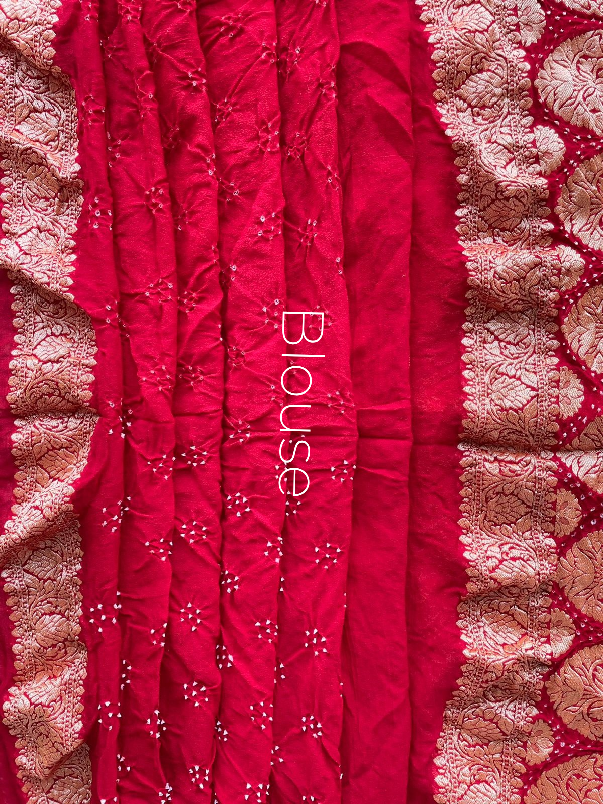 Manasvi - Red & Yellow Bandhani Banarasi Saree