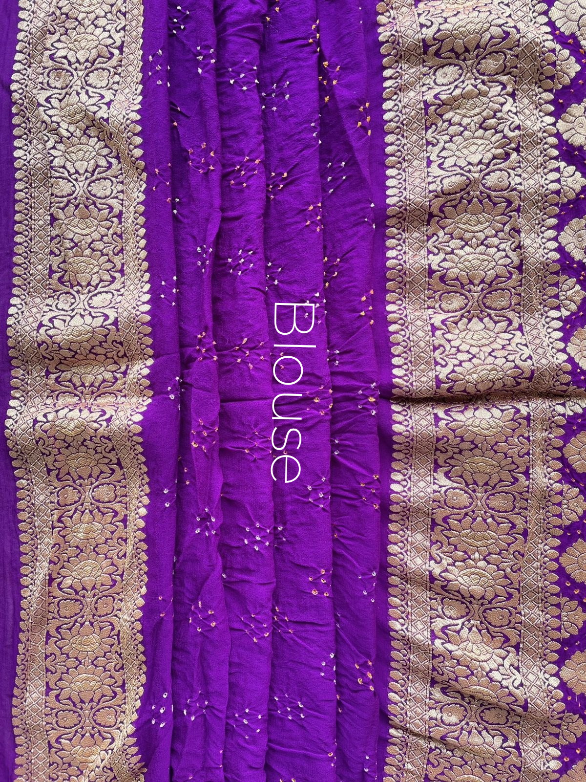 Gayathri - Purple Shaded Bandhani Banarasi Saree