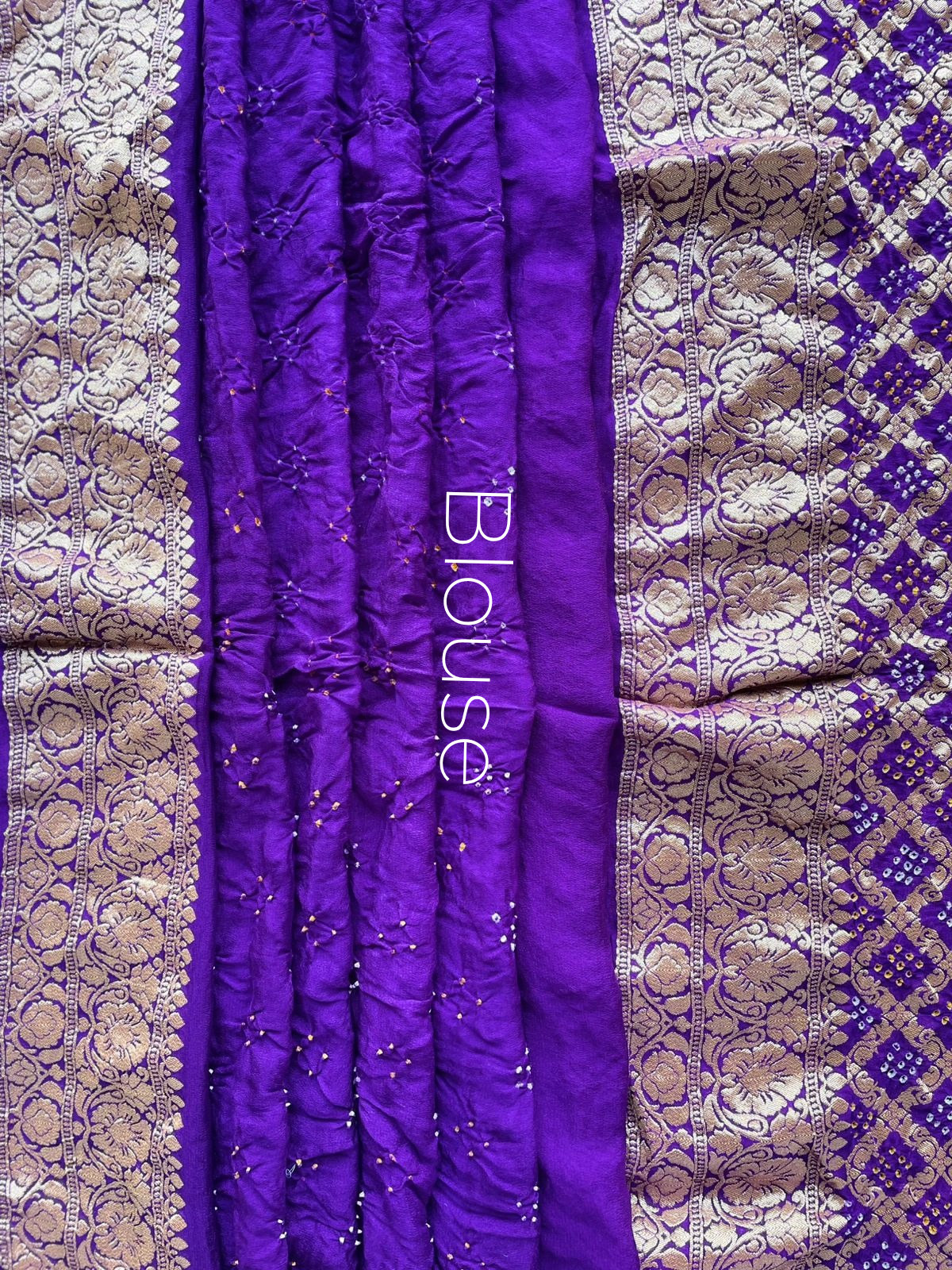 Dhrishti - Purple Bandhani Banarasi Saree
