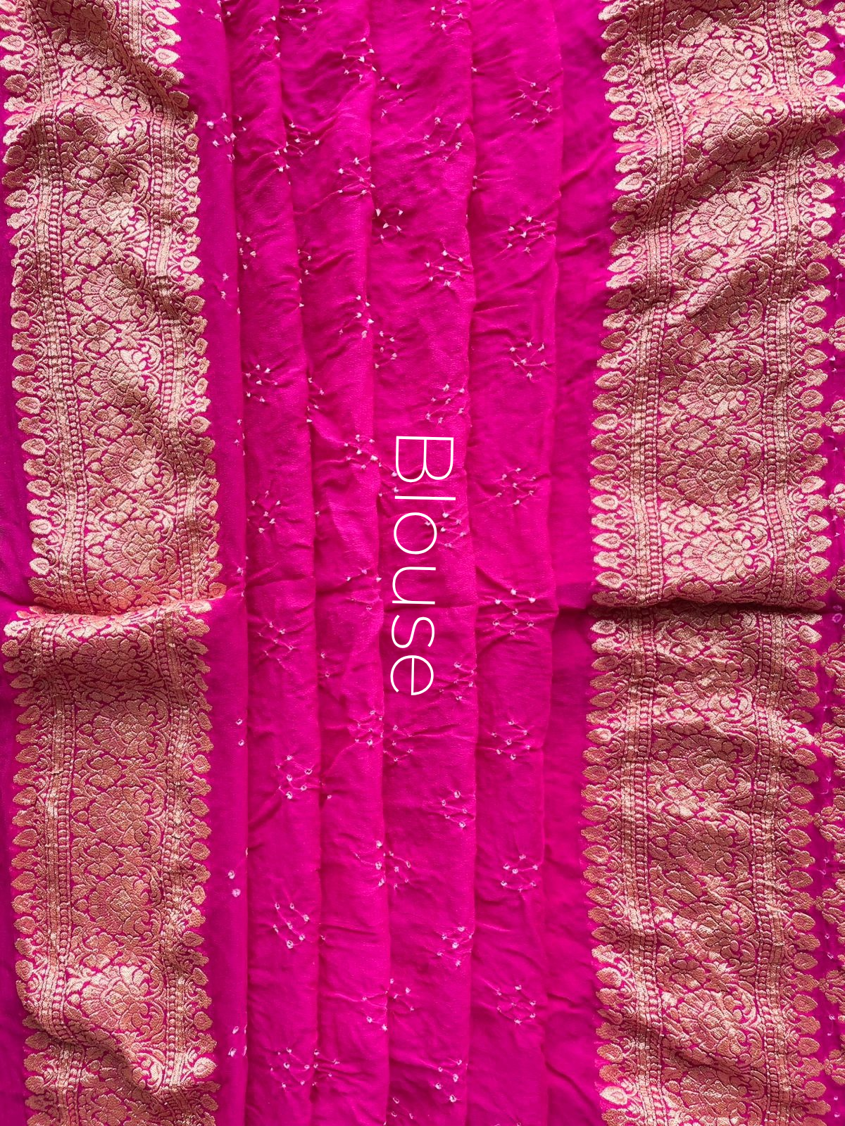 Nandita - Pink & Orange Bandhani Banarasi Saree