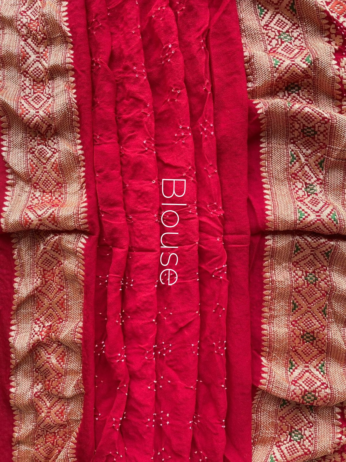 Saira - Red & Pink Meenakari Bandhani Saree